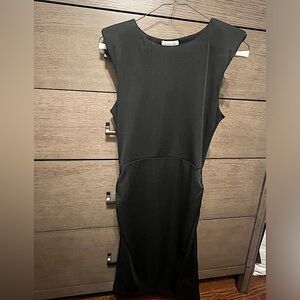 Topshop black ribbed sleeveless dress